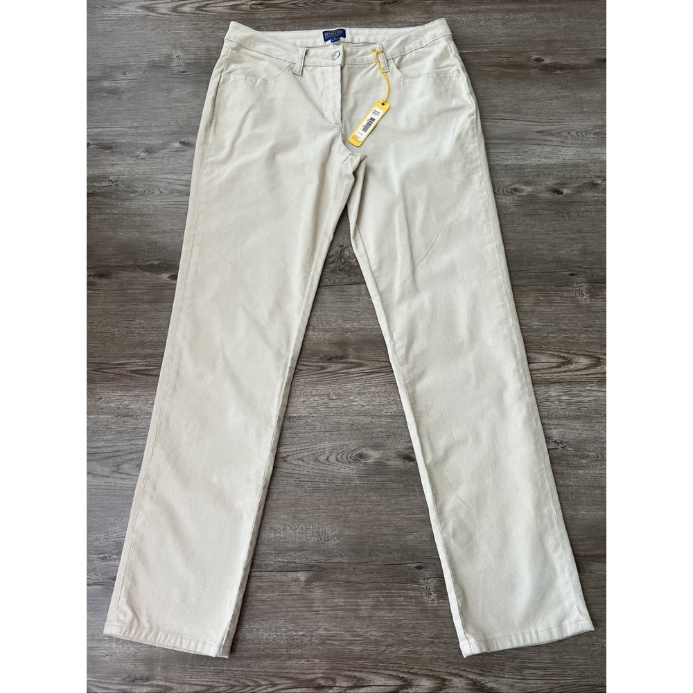 Pendleton Corduroy Pants Cream Slim Straight Full Length Womens 12 New